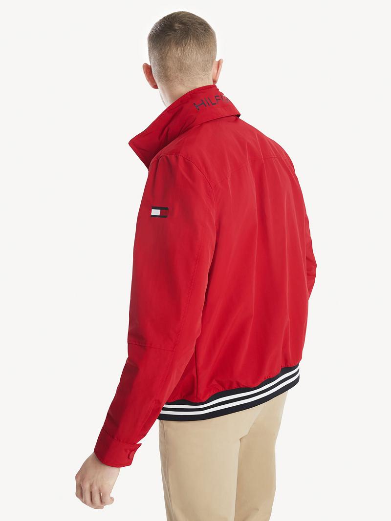 Férfi Tommy Hilfiger Essential regatta windbreaker Kabát Piros | HU 1186VRW